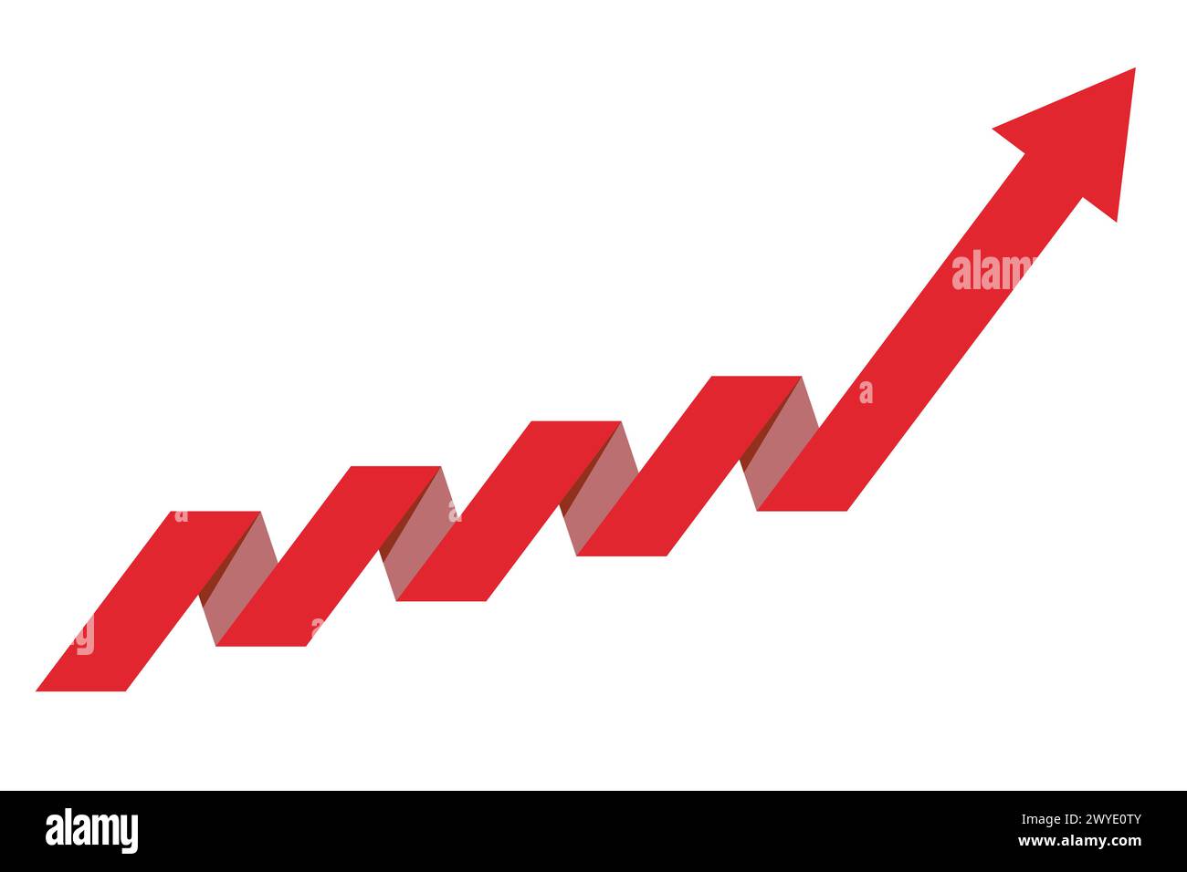 Red graph with increase report. Diagram with rise and gain progress ...