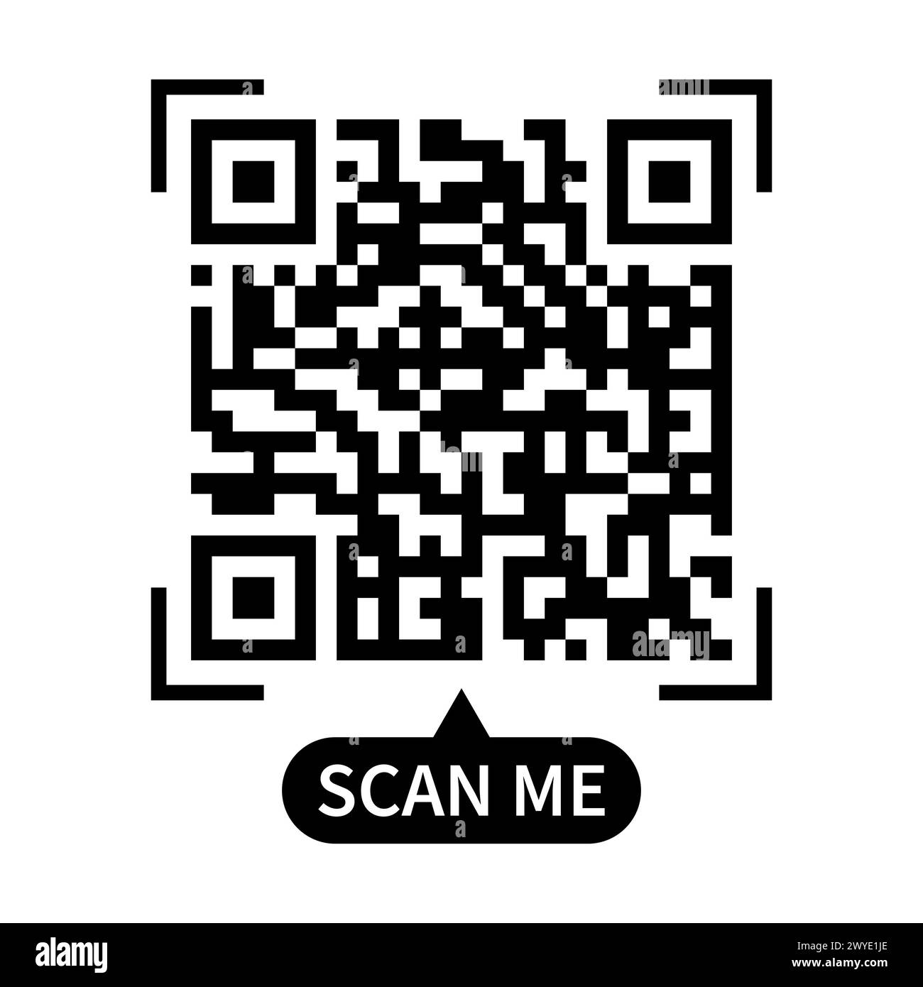 Fake QR code scan me vector illustration. Stock Vector