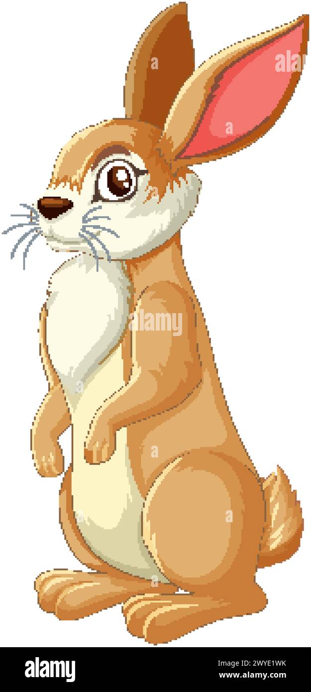 Vector illustration of an adorable standing rabbit Stock Vector