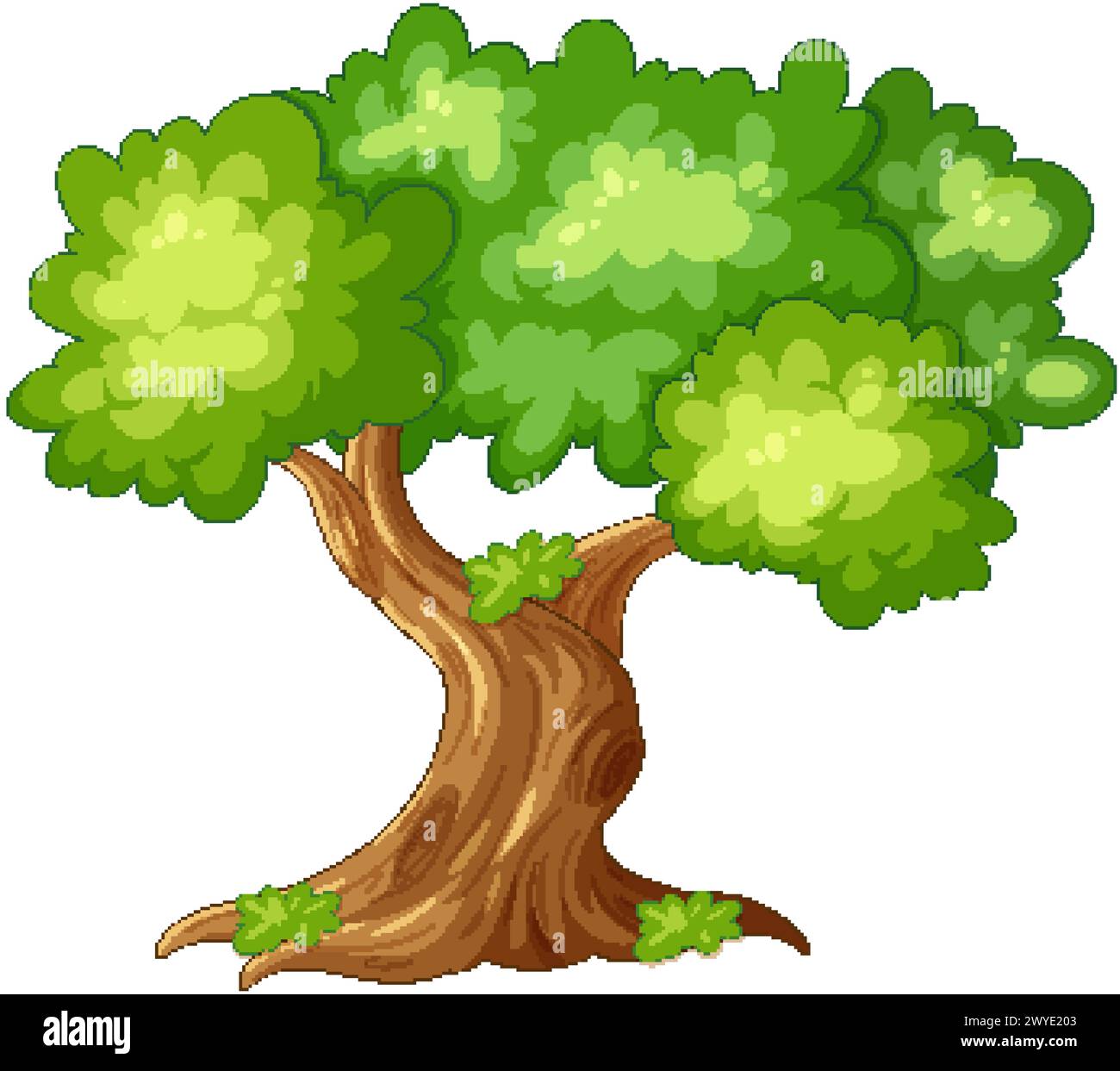 Colorful vector illustration of a vibrant green tree Stock Vector Image ...