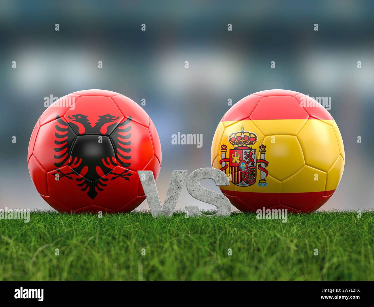 Football Euro Cup Group B Albania Vs Spain. 3d Illustration Stock Photo ...