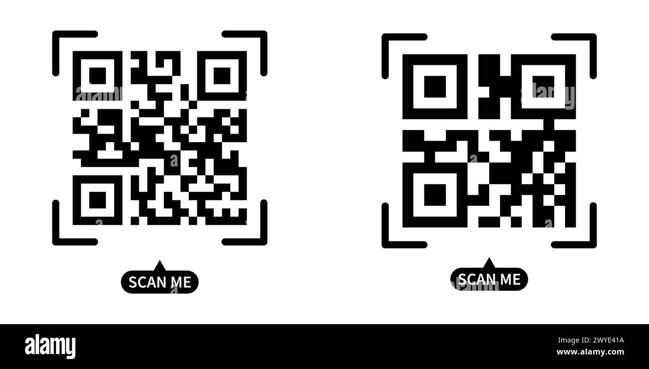 Fake QR code scan me vector illustration. Stock Vector