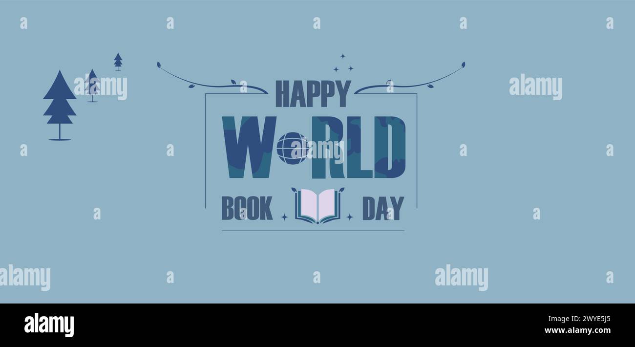 Inspiring Illustration for World Book Day Stock Vector