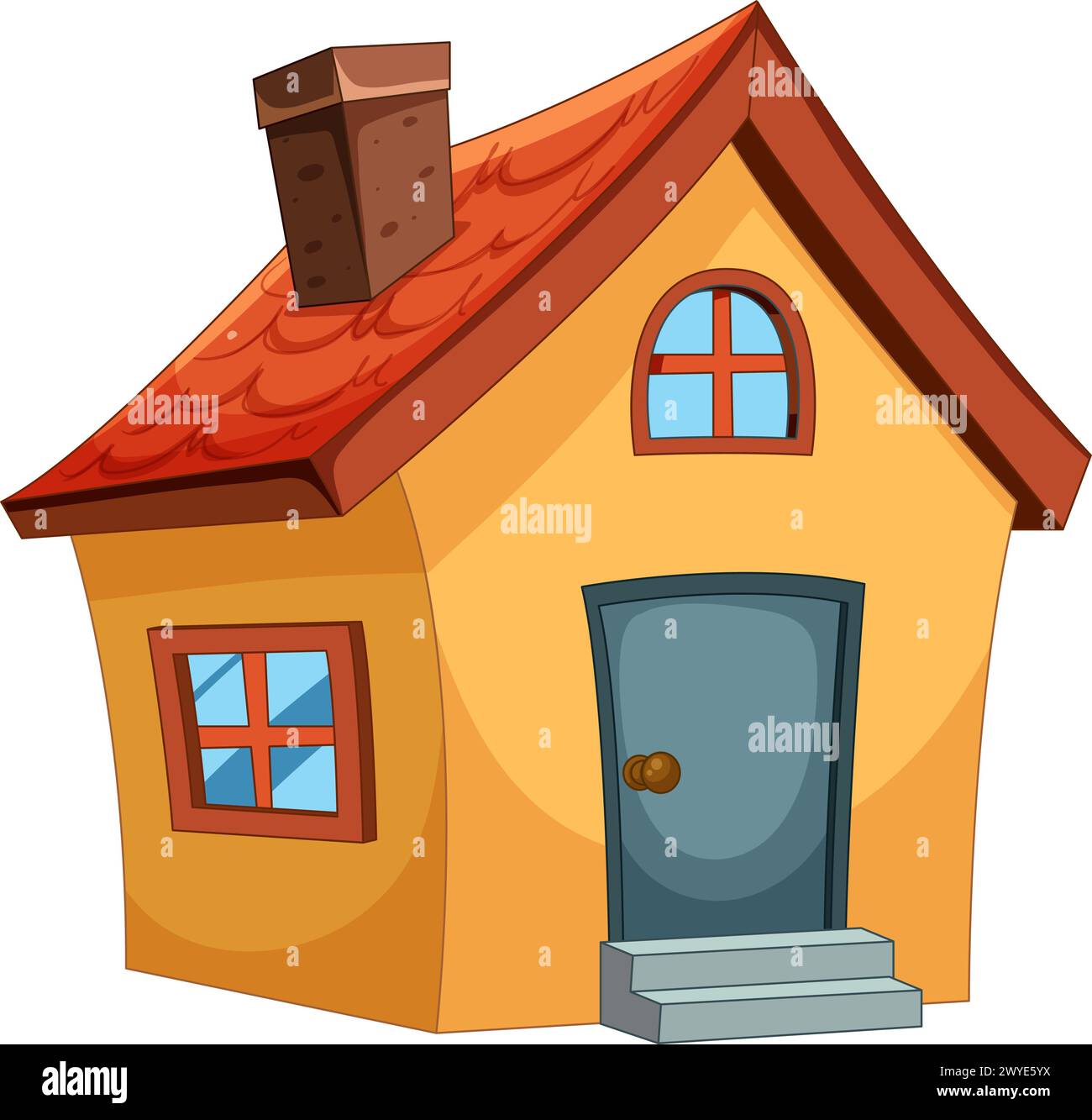 Colorful vector illustration of a small cartoon house Stock Vector