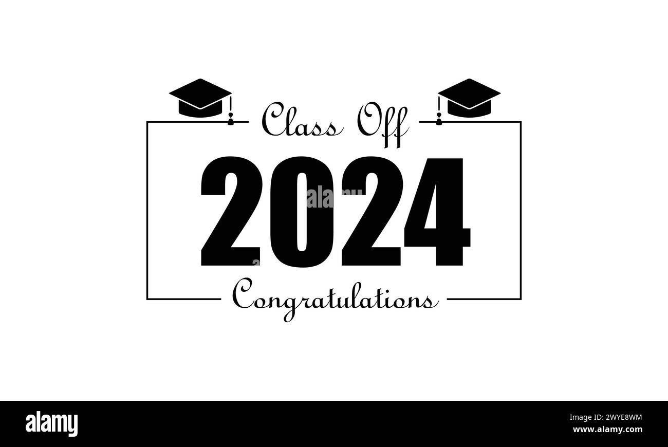 Celebrating the Class of 2024 with Beautiful Typography Stock Vector