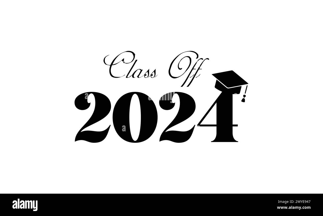 Celebrating the Class of 2024 with Beautiful Typography Stock Vector
