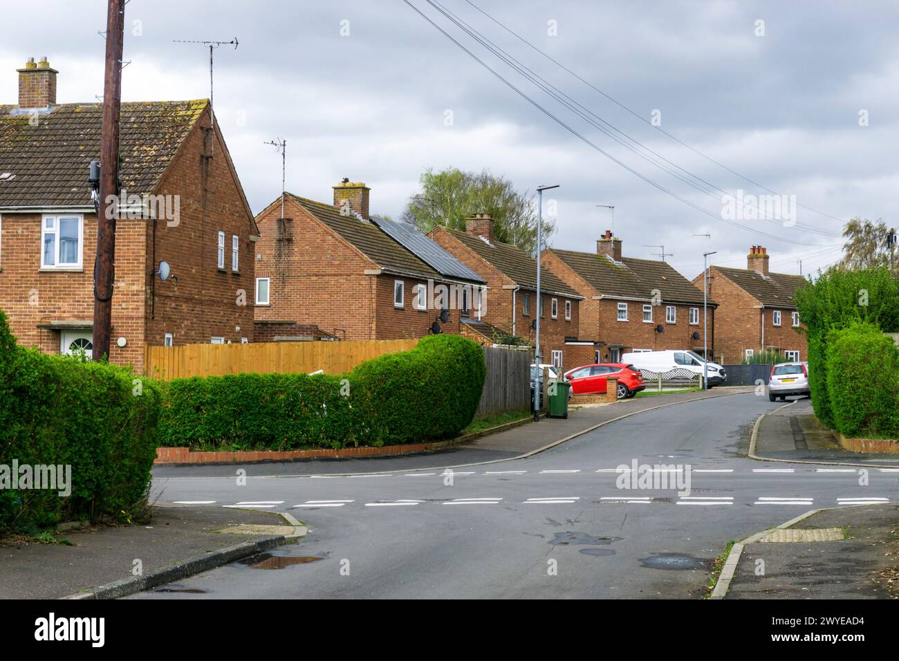 1950s style housing in Gaywood, a suburb of King's Lynn, Norfolk. Stock Photo