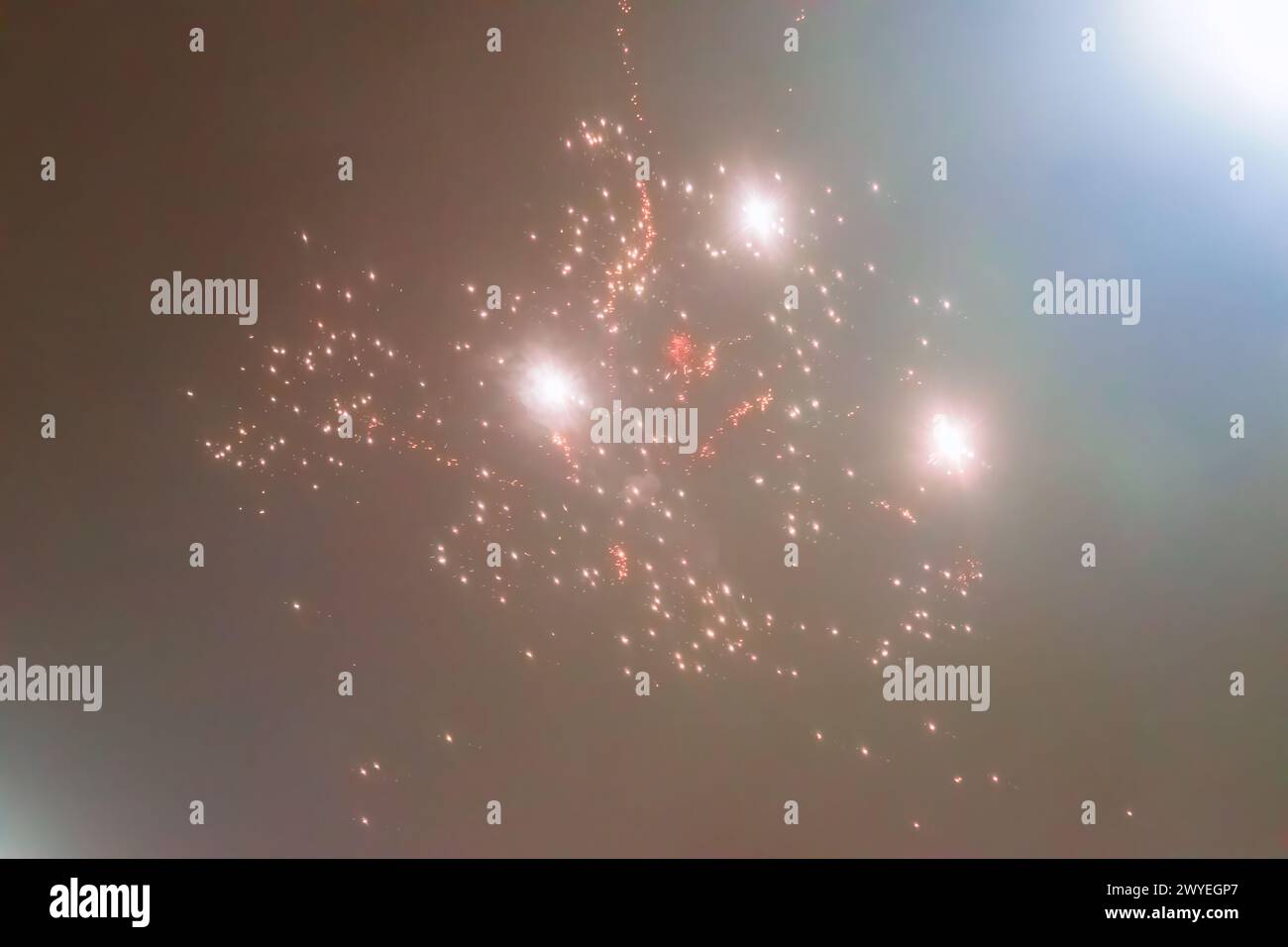 Abstract colored firework background with free space for text Stock Photo