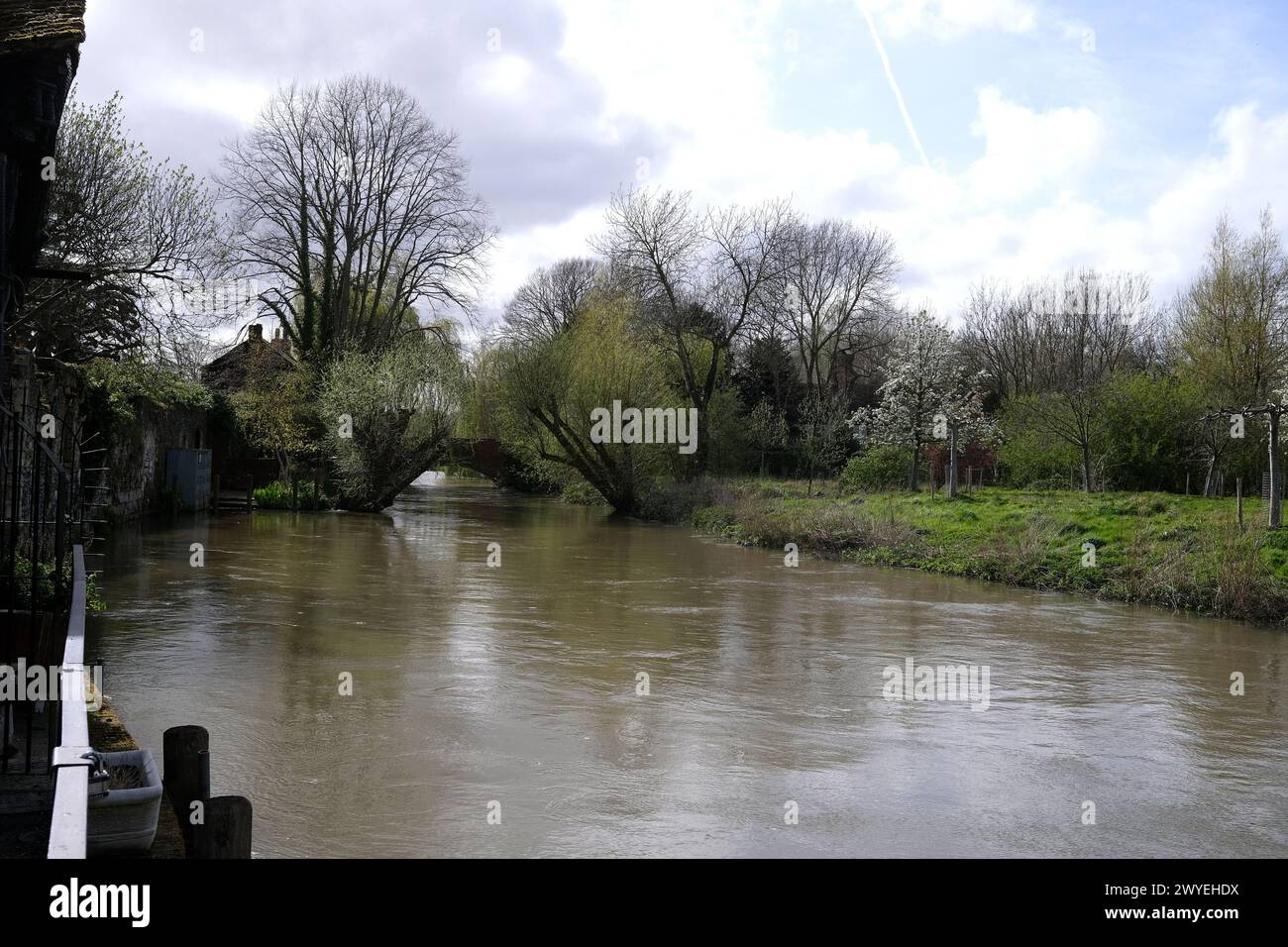 river stour in fordwich town,city of canterbury,east kent,uk april 2024