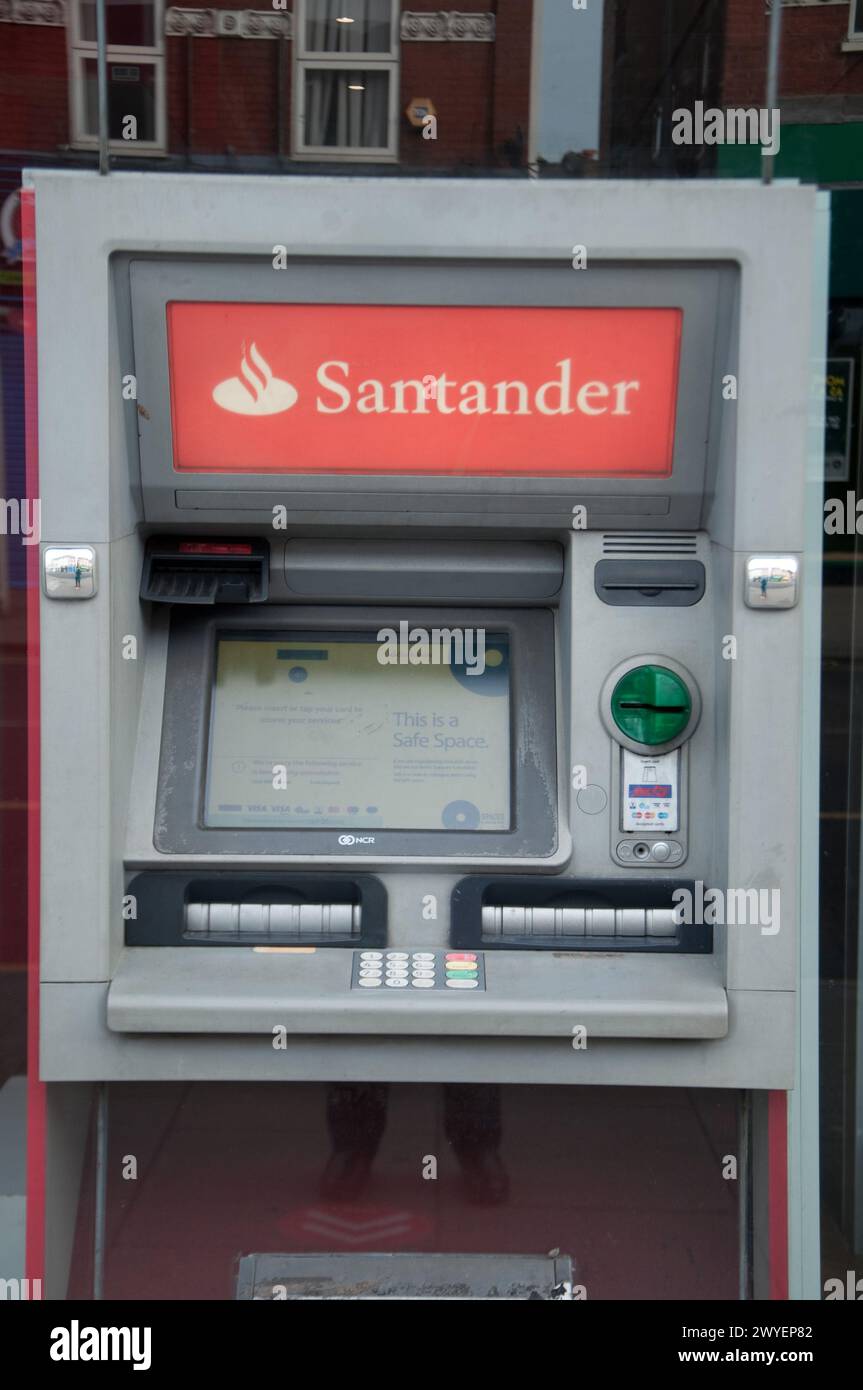 Santander Bank - ATM, Cheapside, Wood Green High Street,  Wood Green, London Borough of Haringey, Greater London, England, United Kingdom Stock Photo