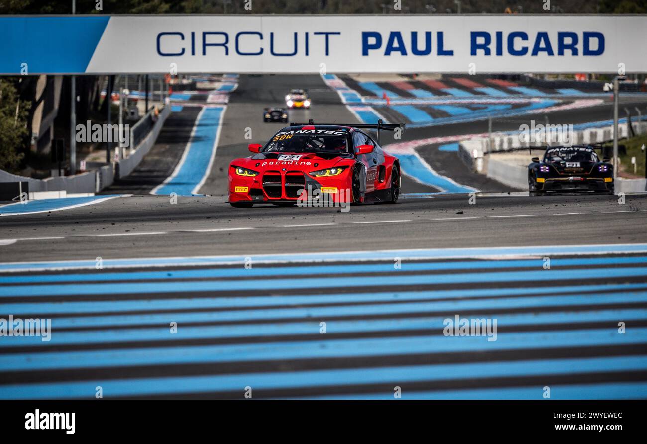 991 LEUNG Darren (gbr), DENNIS Jake (gbr), SOWERY Toby (gbr), Century Motorsport, BMW M4 GT3, action during the 1st round of the 2024 Fanatec GT World Challenge powered by AWS on the Circuit Paul Ricard, from April 5 to 7, 2024 in Le Castellet, France - Photo Marc de Mattia/DPPI Credit: DPPI Media/Alamy Live News Stock Photo