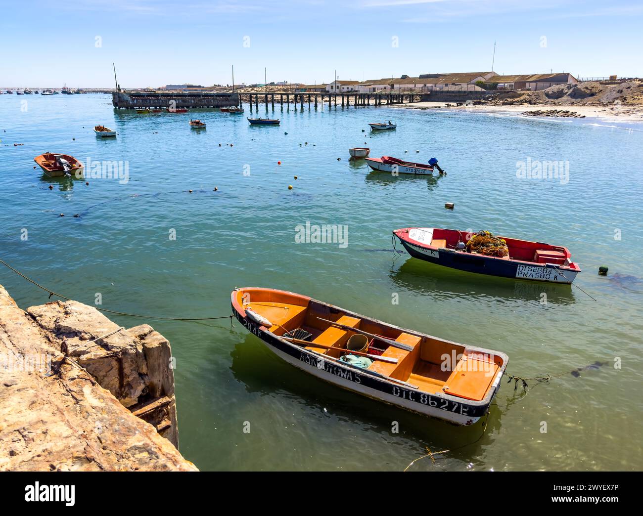 Port Nolloth South Africa March 16 2024 Small Fishing Rowboats In 