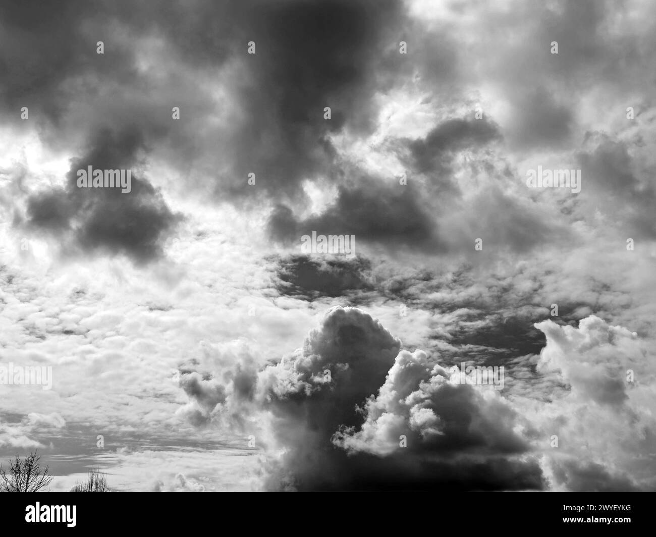 Black and white clouds in the sky background Stock Photo - Alamy