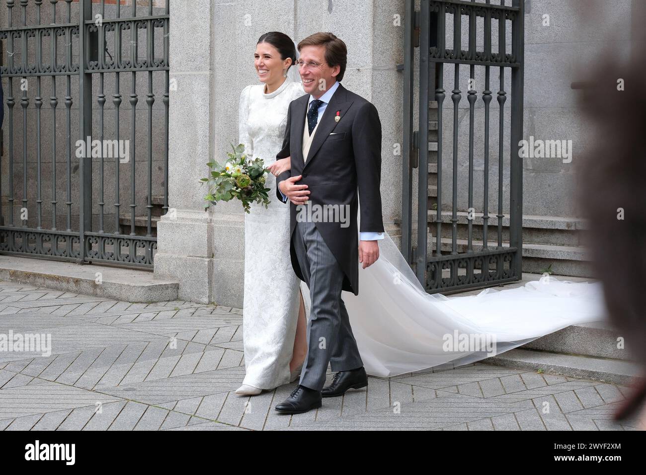 Jose Luis Martinez-Almeida during the wedding of Jose Luis Martinez-Almeida with Teresa Urquijo, at the San Francisco de Borja parish, April 6, 2024, Stock Photo