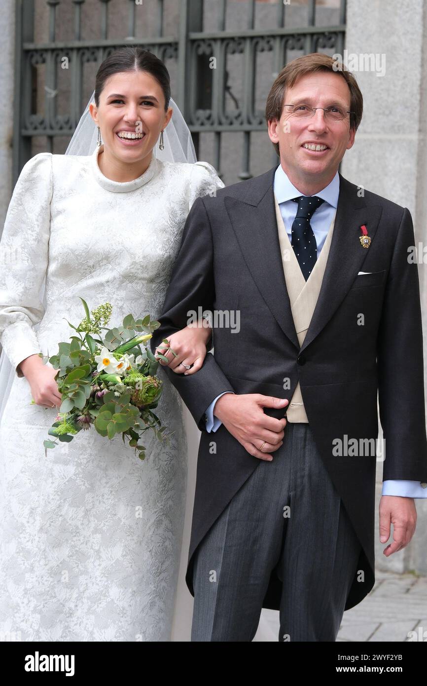 Jose Luis Martinez-Almeida during the wedding of Jose Luis Martinez-Almeida with Teresa Urquijo, at the San Francisco de Borja parish, April 6, 2024, Stock Photo