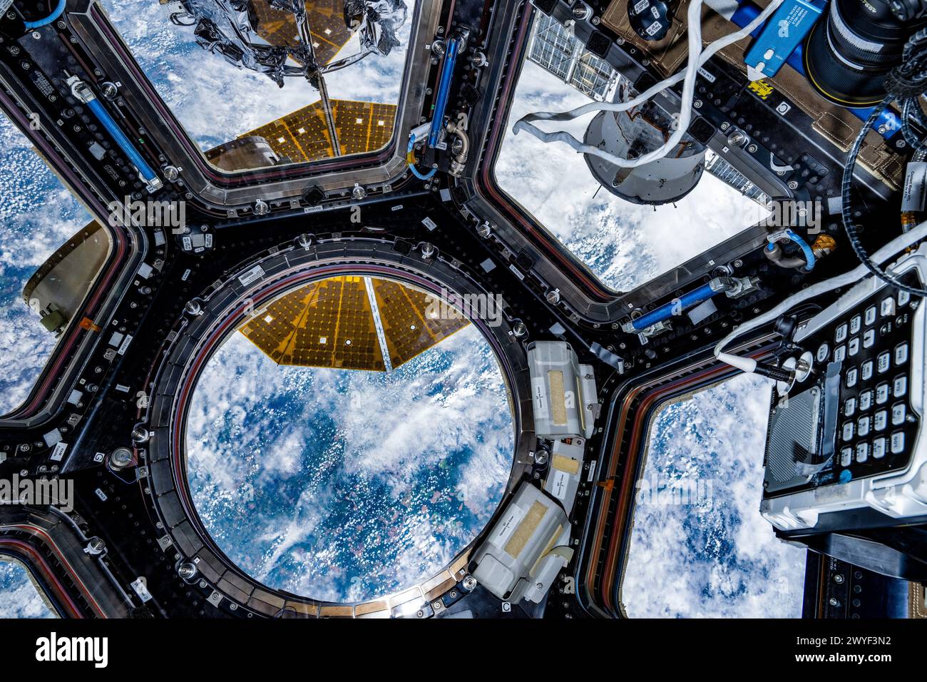 Scenics of Planet Earth viewed from the cupola of the ISS. Digital enhancement of an image furnished by NASA Stock Photo