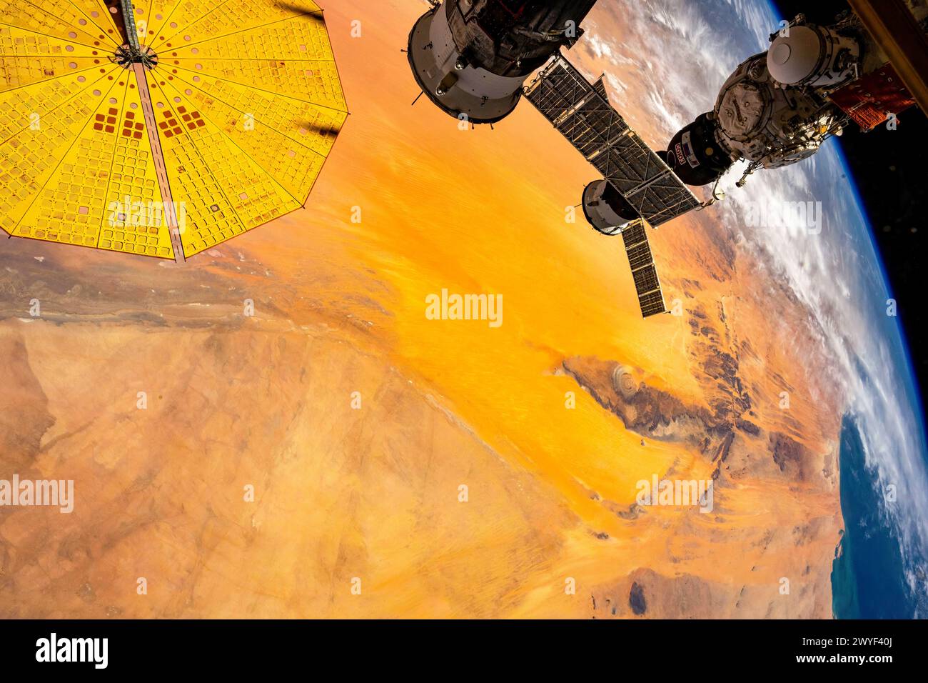 Richat Structure, Sahara Desert, Africa. Digital enhancement of an image by NASA Stock Photo