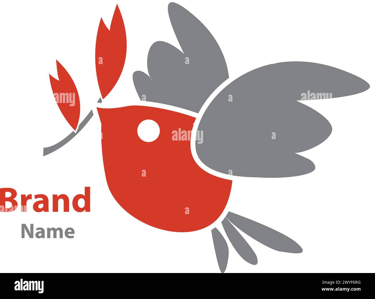 Modern bird logo with wheat illustration Stock Vector