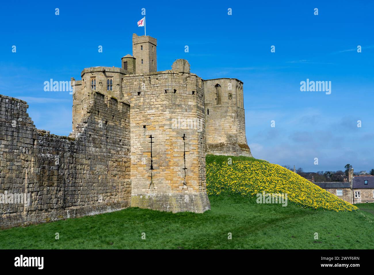 Warkworth Castle, Northumberland, England, UK, Europe Stock Photo