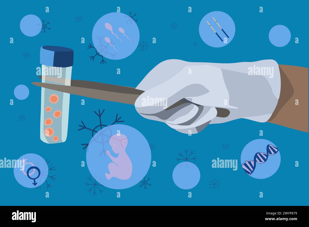 Egg freezing vector isolated illustration. Artificial insemination. Egg