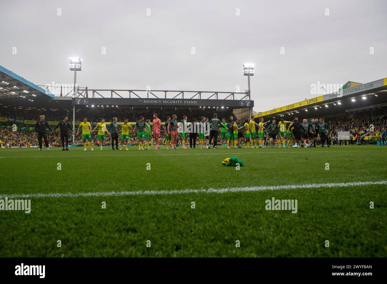 Norwich City FC players celebrating with fans after the Sky Bet ...