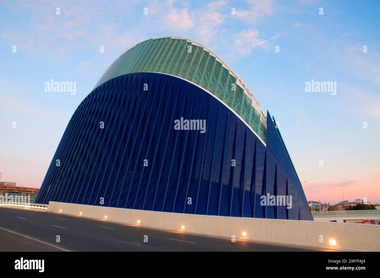 Agora, night view. City of Arts and Sciences, Valencia, Spain. Stock Photo