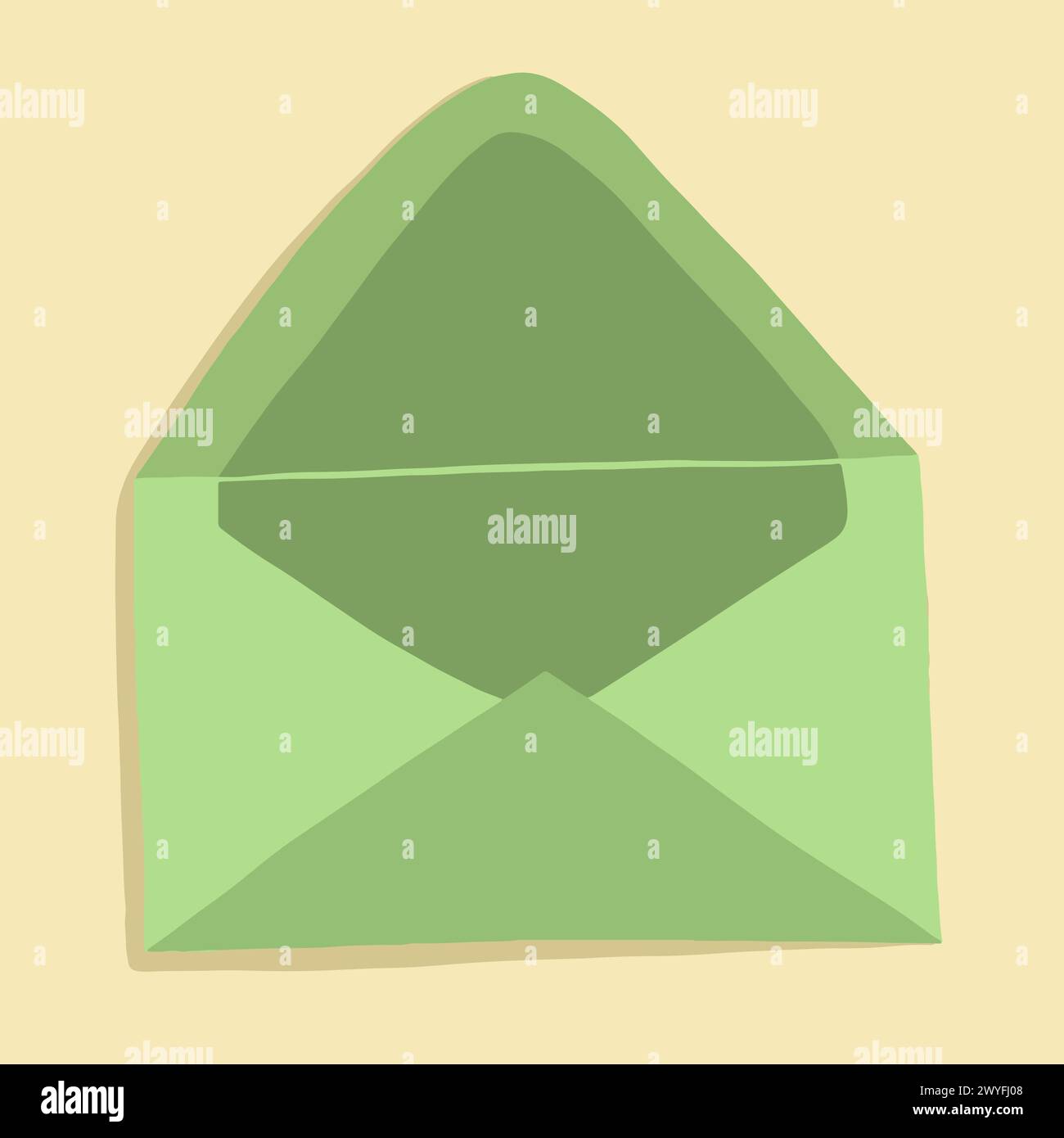 Vector illustration of an open green envelope Stock Vector Image & Art ...