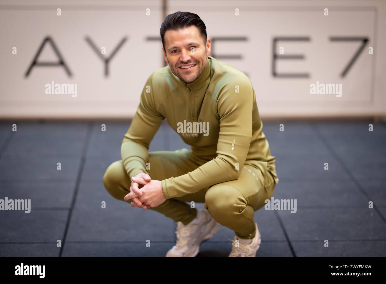 Mark Wright and his AYTEE7 clothing line at The Trafford Centre, Manchester. Stock Photo