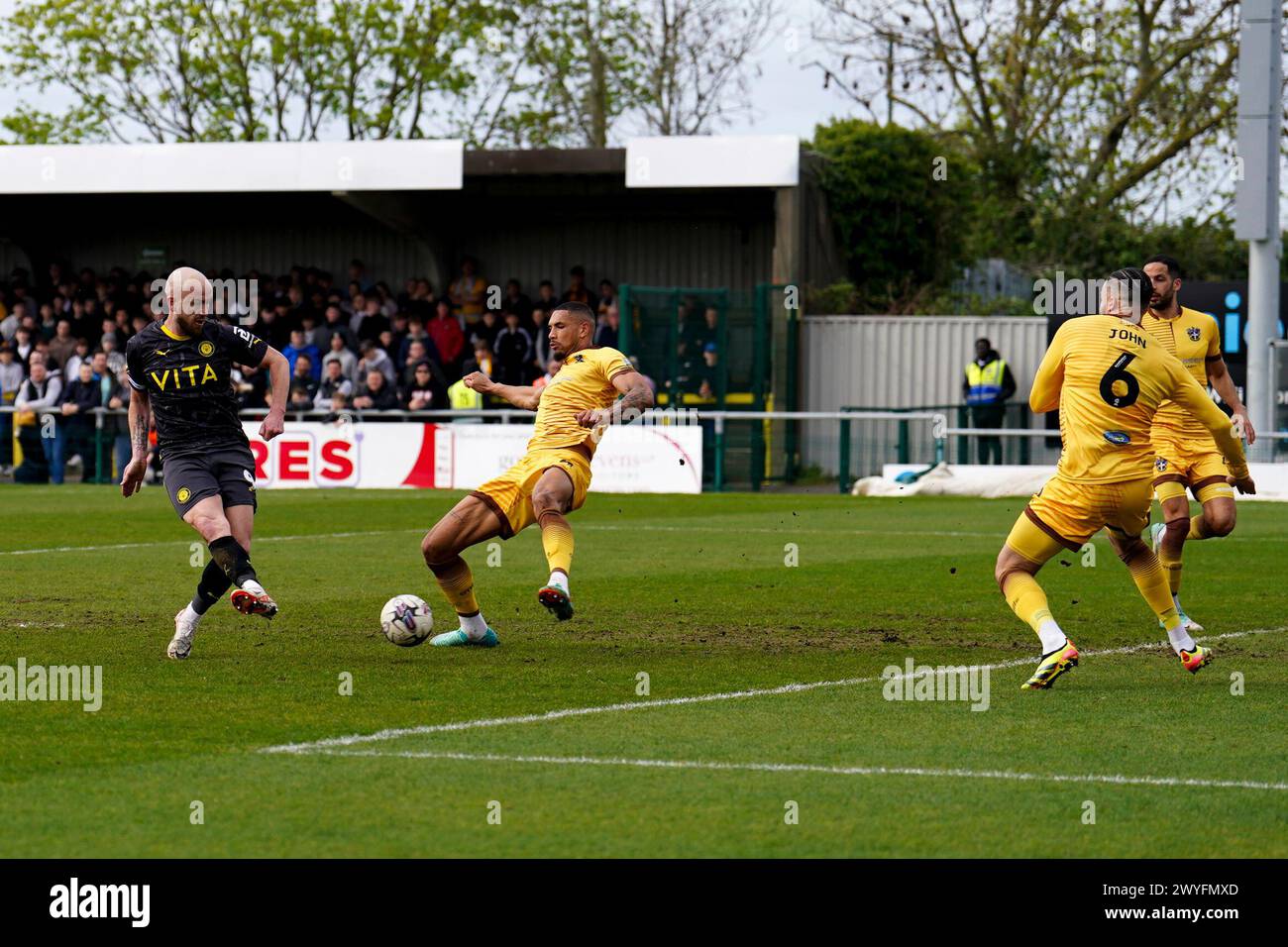 Stockport County's Paddy Madden scores their side's second goal of the