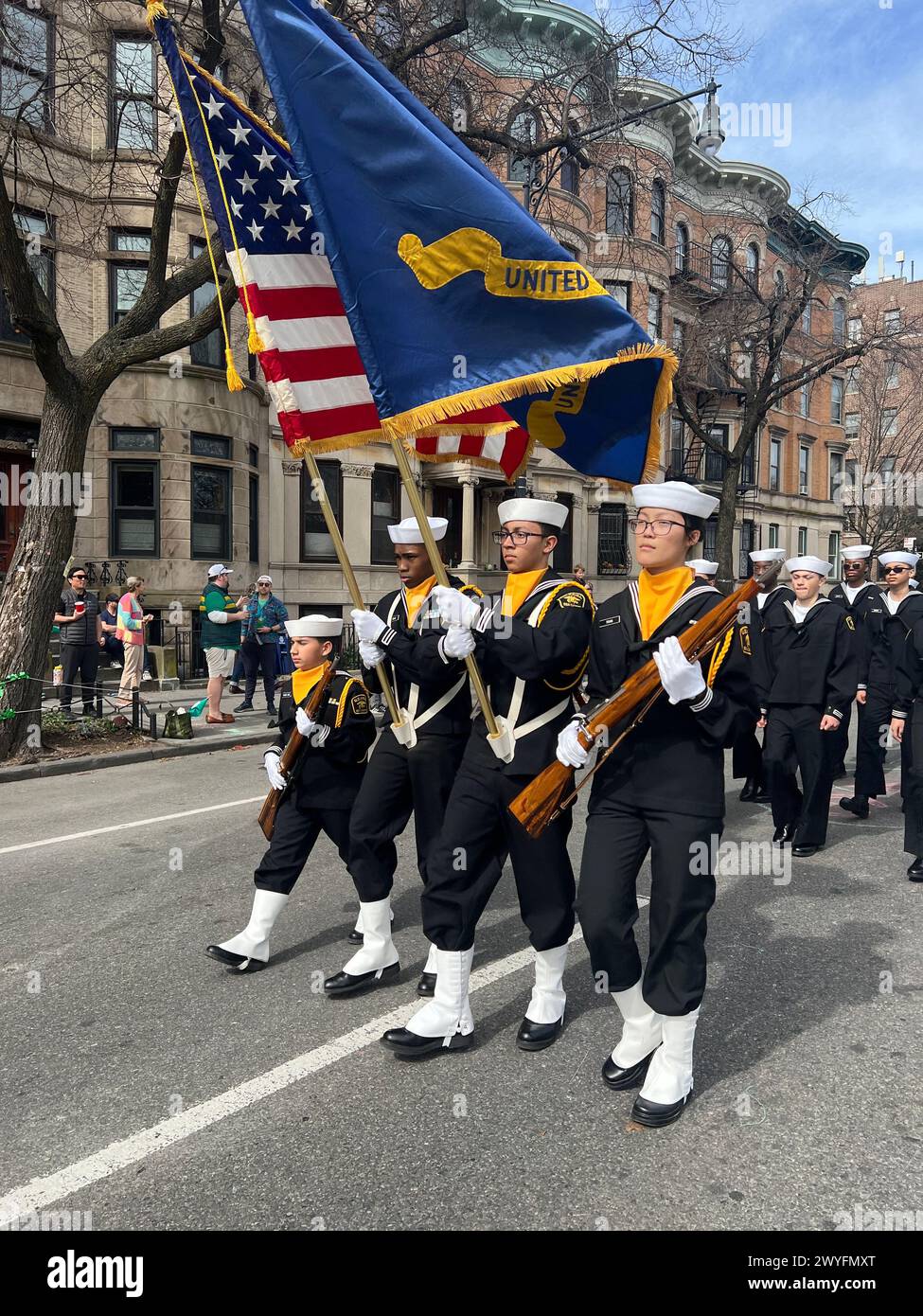 49th annual Saint Patrick's Day Parade in 2024 in Park Slope, Brooklyn, New York. Stock Photo