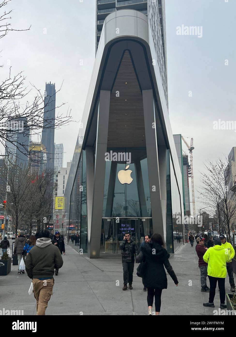 Entrance to the Apple Store in downtown Brooklyn.. Stock Photo