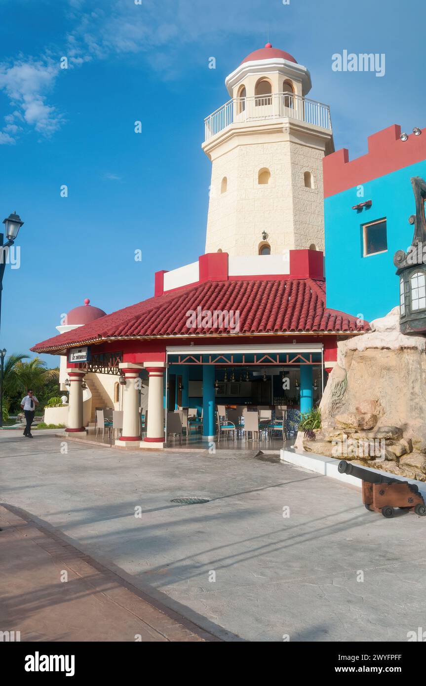 Lighthouse bar cafeteria building architecture in Santa Clara, Villa Clara, Cuba Stock Photo