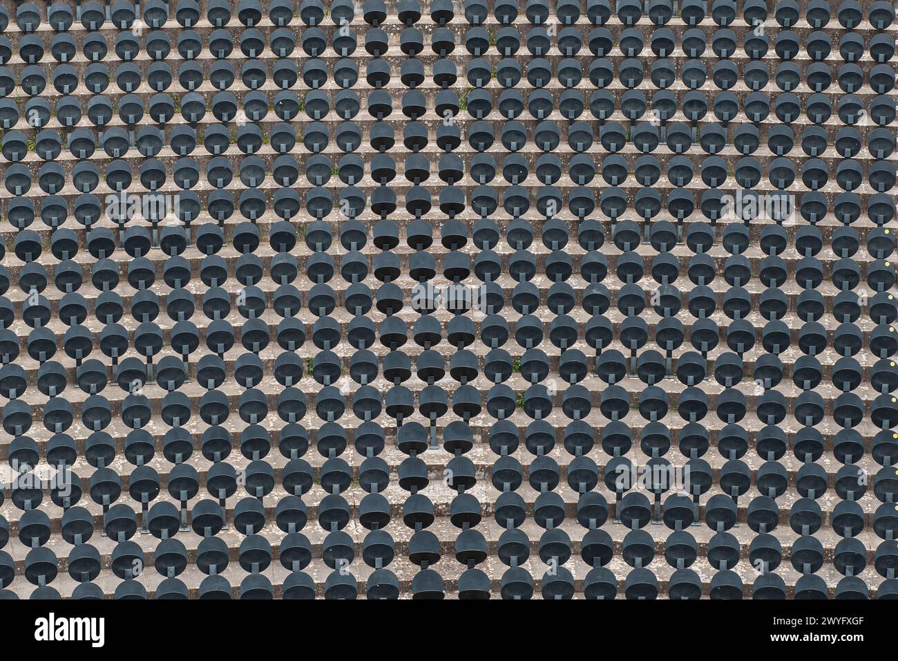Empty seats in an outdoor theatre for a show Stock Photo