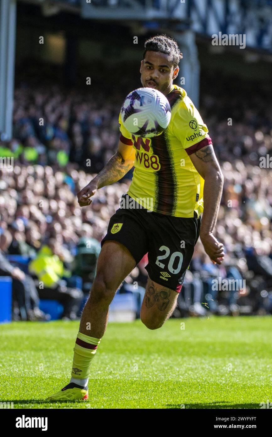 Liverpool, UK. 06th Apr, 2024. Liverpool, England, Apr 6th 2024: Lorenz Assignon of Burnley in action during the Premier League football match between Everton FC and Burnley FC at Goodison Park in Liverpool, England. (Richard Callis/SPP) Credit: SPP Sport Press Photo. /Alamy Live News Stock Photo