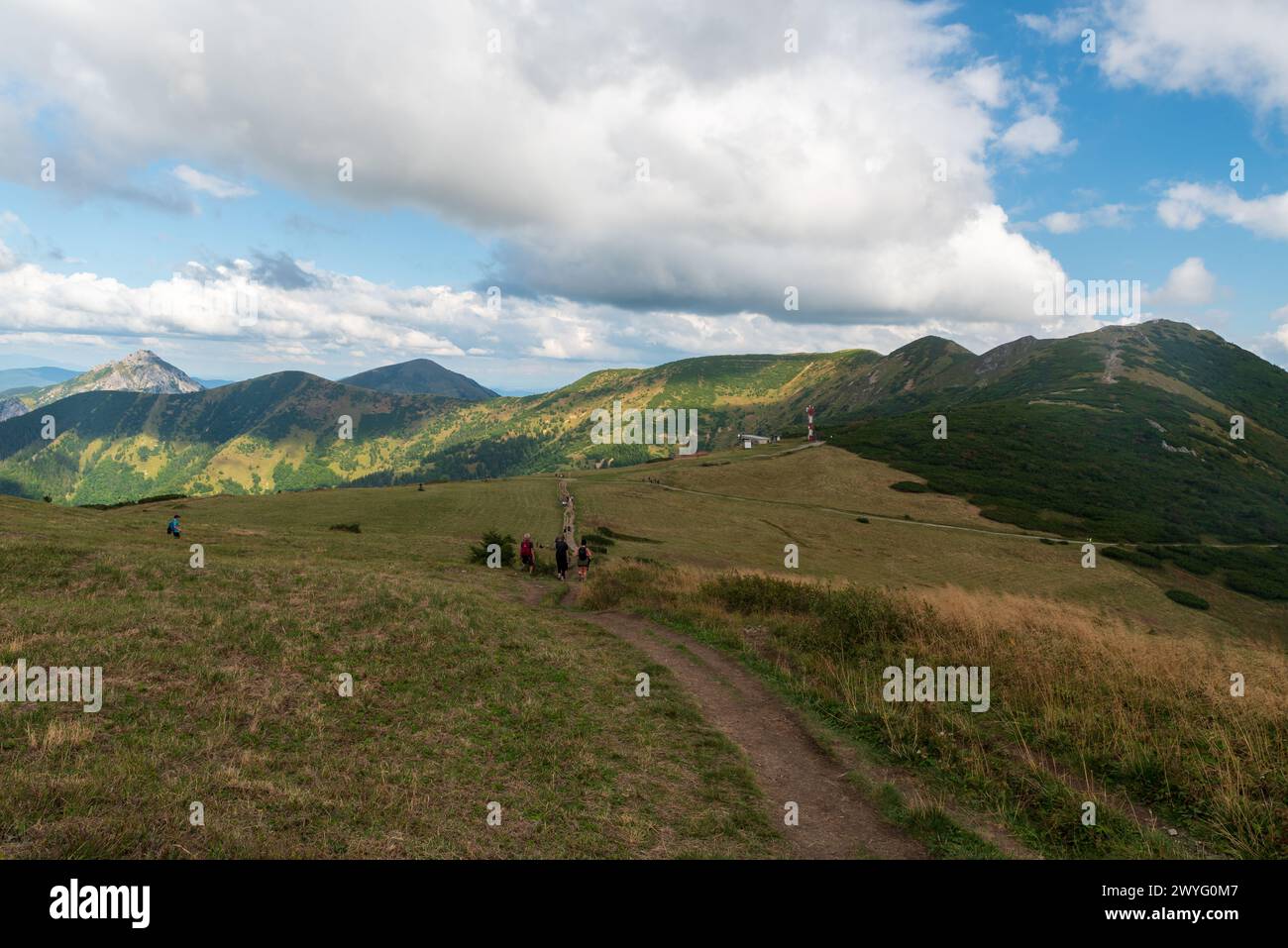 Mala Fatra mountains in Slovakia - view above Snilovske sedlo during late summer afternoon Stock Photo