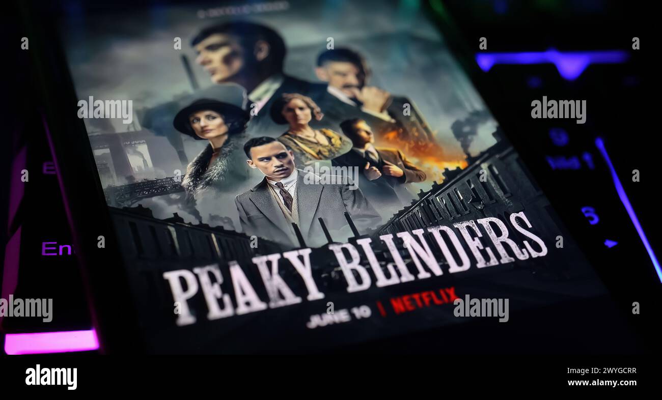 Viersen, Germany April 3. 2024 Netflix series Peaky Blinders cover