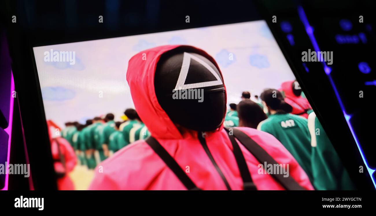 Squid Computer Squid game poster korean hi-res stock photography and images - Alamy