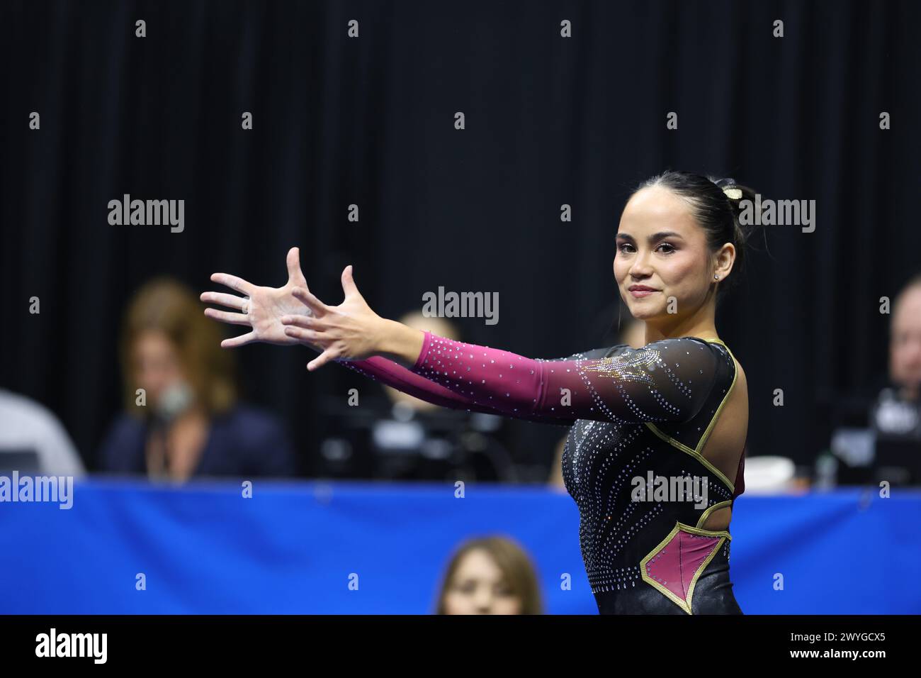 April 5, 2024: Gymnast Emily White from the Arizona State University ...