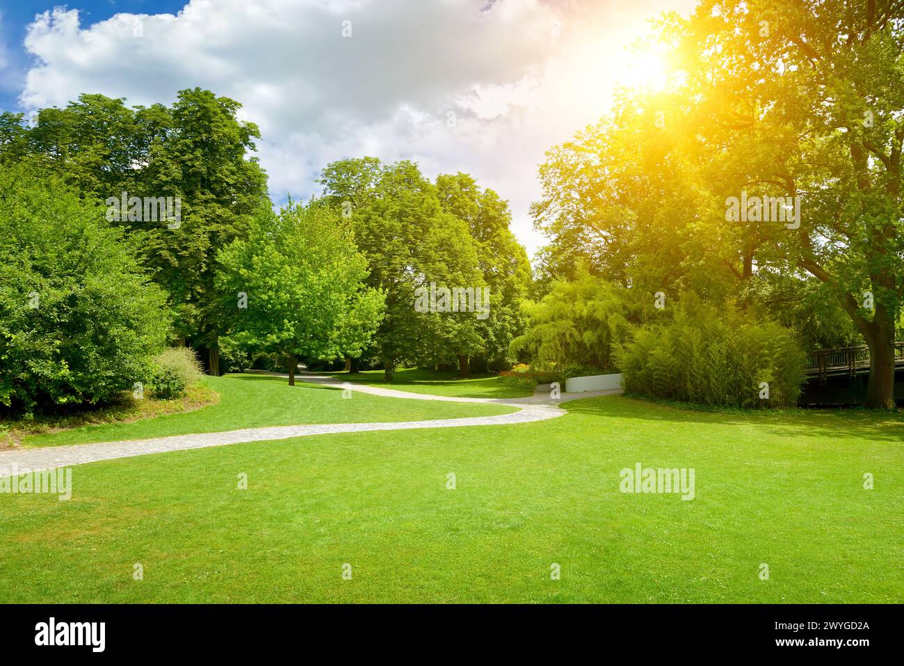 Beautiful garden area green hi-res stock photography and images - Alamy