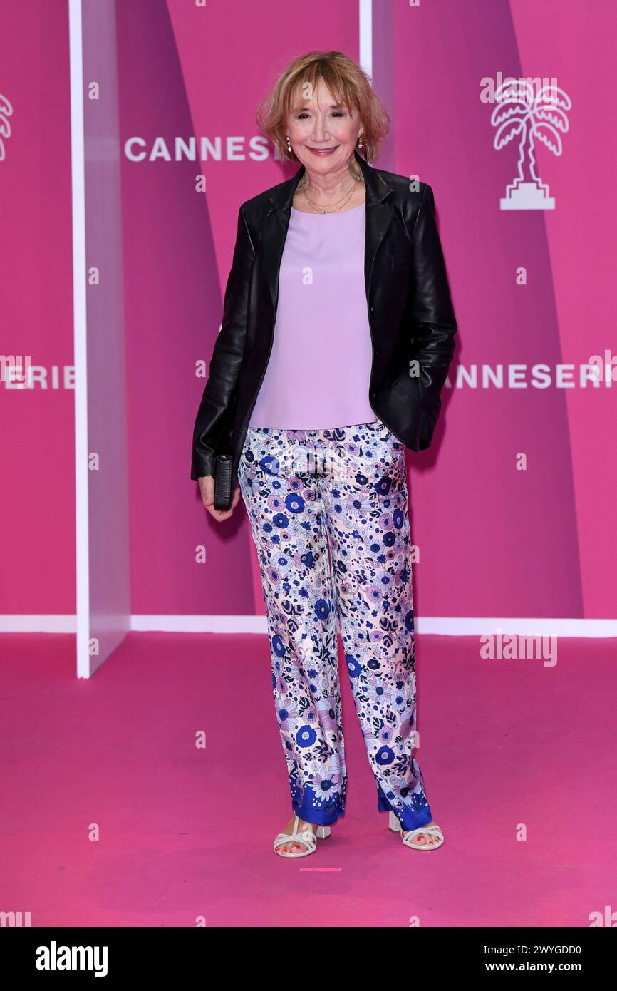Cannes, France. 06th Apr, 2024. Cannes - 7th Canneseries International Festival - Pink Carpet Day 2 - Marie-Anne Chazel Credit: Independent Photo Agency/Alamy Live News Stock Photo