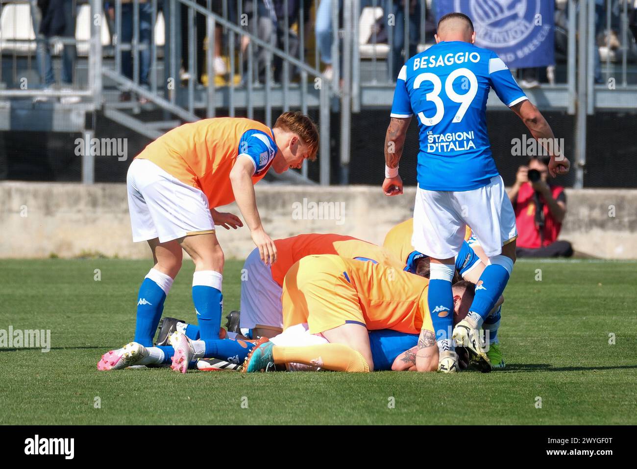 Brescia Calcio FC Team celebrates after scores a goal during the