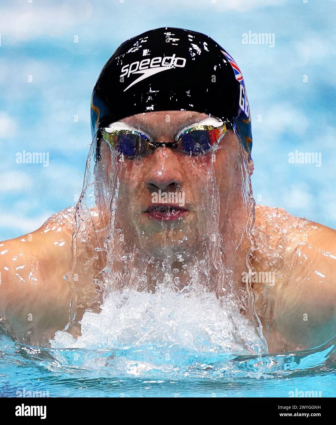 Gregory Butler in action during the Men's 200m Breaststroke Final on