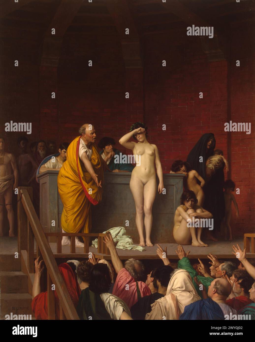 Slave Market in Ancient Rome, c. 1884, Hermitage Museum Jean-Léon Gérôme Stock Photo