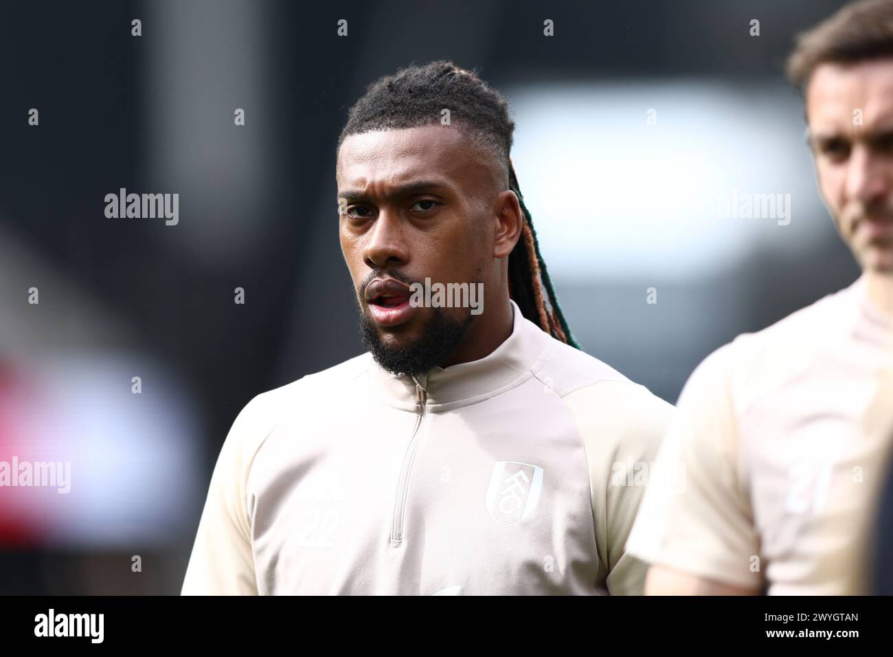 Alex Iwobi of Fulham during the Premier League match between Fulham and Newcastle United at Craven Cottage, London on Saturday 6th April 2024. (Photo: Tom West | MI News) Credit: MI News & Sport /Alamy Live News Stock Photo