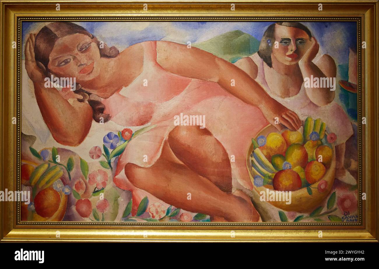 Mulheres com frutas. Emiliano di Cavalcanti. Museo de Arte Latinoamericano de Buenos Aires. MALBA. Fundación Costantini. Buenos Aires. Argentina. Stock Photo