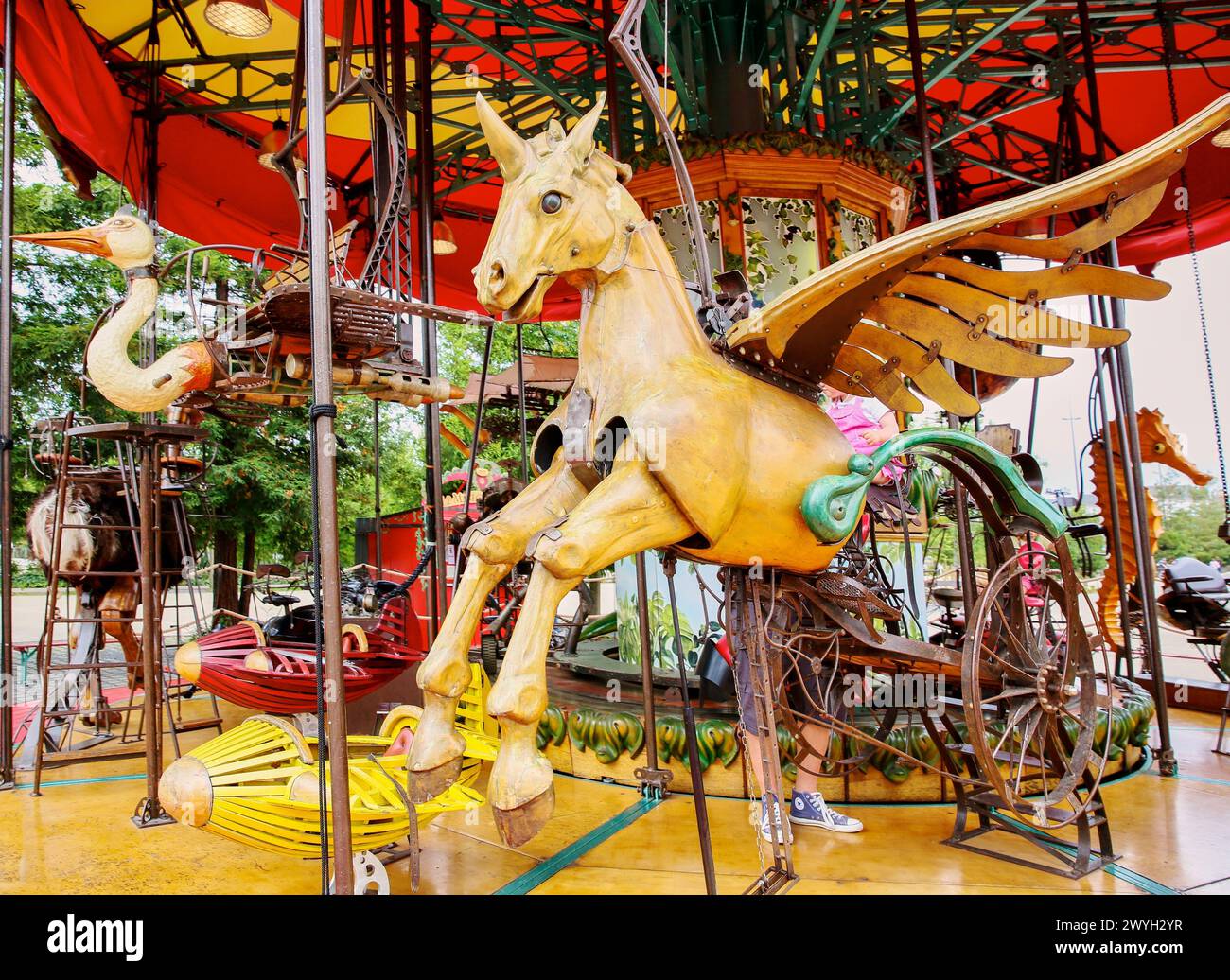 Carrousel, Les Machines de LIle, Nantes, Pays de la Loire, France. Stock Photo