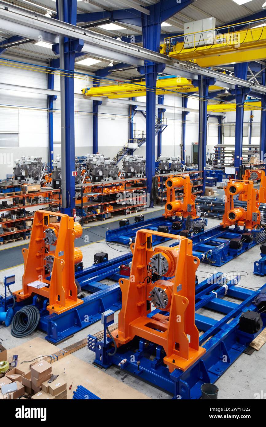 Assembly and manufacturing od Rolling mill gear boxes, Mechanical industry, Gipuzkoa, Basque Country, Spain. Stock Photo