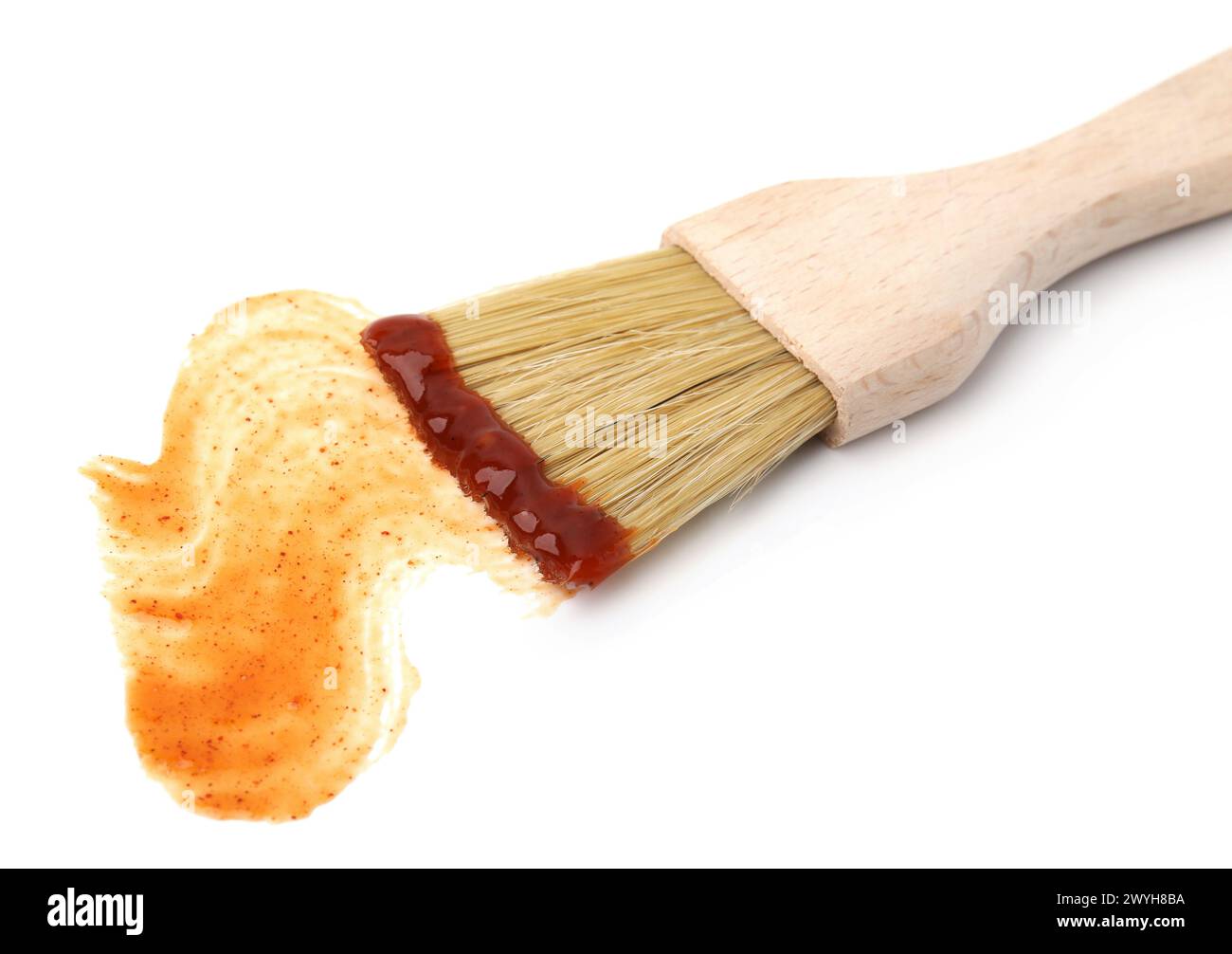 Marinade with basting brush isolated on white Stock Photo