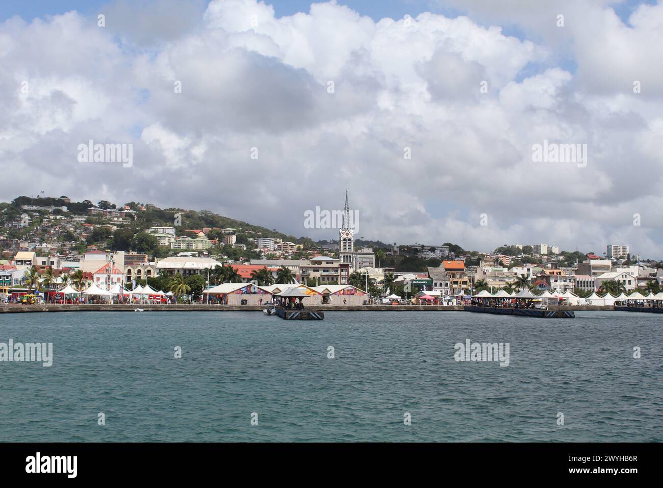 Fort-de-France Bay, Martinique with the city in the background Stock Photo