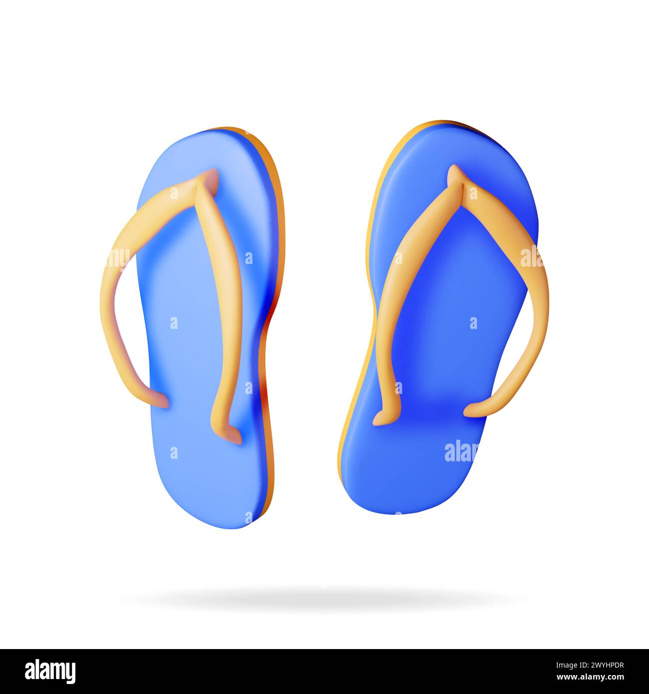 3d Beach Flip Flops Isolated on White Stock Vector Image & Art - Alamy